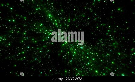 Glitter particles abstract background. Motion. Flickering particles with bokeh effect looking like night sky with shining stars Stock Photo