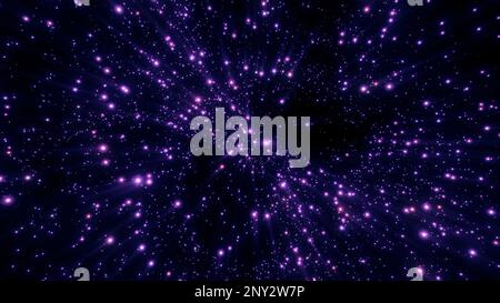 Glitter particles abstract background. Motion. Flickering particles with bokeh effect looking like night sky with shining stars Stock Photo