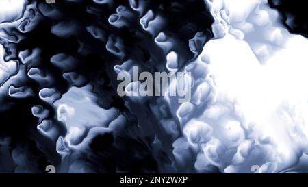 Abstract rows of moving liquid paint strokes. Motion. Rotating surface with stains Stock Photo