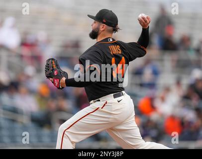 March 1, 2023, Scottsdale, Arizona, USA: EVAN LONGORIA fouls a ball off  during a Major League Spring Training game between the Arizona Diamondbacks  and the San Francisco Giants. (Credit Image: © Steven