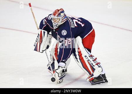 NOV 10, 2015: Columbus Blue Jackets left wing Nick Foligno (71) wears a  camouflage jersey for Military Appreciation Night during warmups prior to a  NHL game between the Vancouver Canucks and the