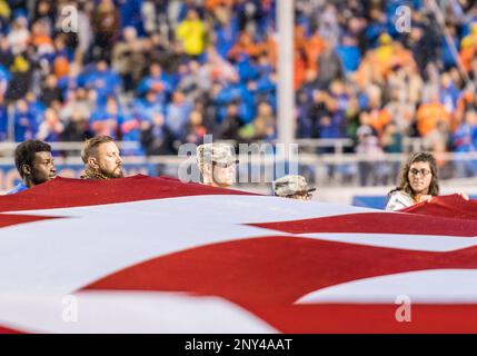 BOISE, ID - OCTOBER 21: Boise State Broncos running back Alexander Mattison  (22) shows some frustration after running out of bounds during the regular  season game between the Wyoming Cowboys verses the