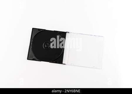 Blank CD case isolated on white background. Stock Photo