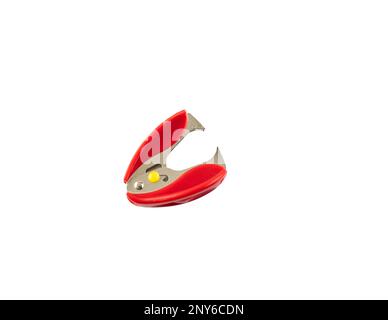 Staple Remover on White Background Closeup View Stock Photo