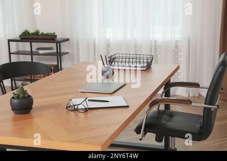 Modern doctor's workplace in stylish office. Interior design Stock Photo