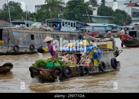 Cai Rang Floating Market, Song Can Tho, Can Tho, Vietnam Stock Photo
