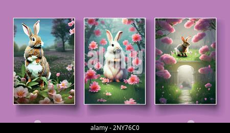 Easter Eggs Diamond Painting, Cute Bunny, Grass Diamond, Full