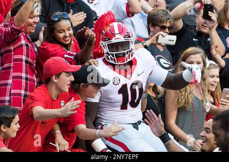 September 30, 2017: Malik Herring #10 of the Georgia Bulldogs