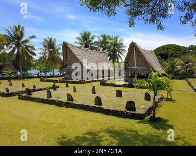 Yap Island, Museum Village, Traditional Huts, Colonia, Yap, Caroline Islands, Federated States of Micronesia, Oceania Stock Photo
