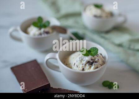 straciatella mint ice cream Stock Photo