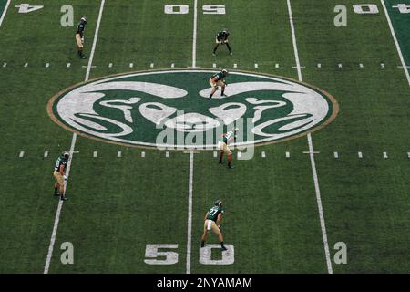 https://l450v.alamy.com/450v/2nyamam/a-general-view-of-the-colorado-state-university-rams-logo-at-midfield-as-colorado-state-university-rams-players-line-up-for-a-kick-return-during-an-ncaa-college-football-game-against-the-oregon-state-university-beavers-on-saturday-aug-26-2017-in-fort-collins-colo-colorado-state-university-won-58-27-aaron-m-sprecher-via-ap-2nyamam.jpg