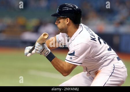 St. Petersburg, FL. USA; Tampa Bay Rays third baseman Isaac Paredes (17)  fields a ball hit to the infield and throws to first for the out during a  ma Stock Photo - Alamy