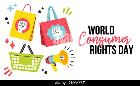 World Consumer Rights Day. March 15. Holiday concept. Template for background, banner, card, poster with text Stock Vector