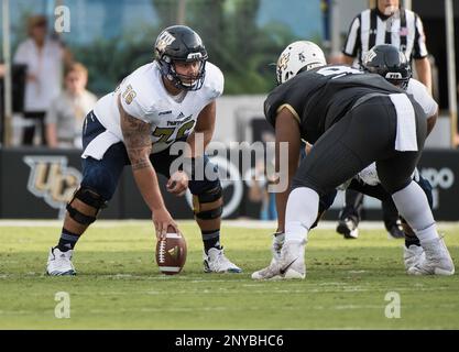 August 31, 2017 - Orlando, FL, U.S: FIU Panthers wide receiver Austin  Maloney (15) is unable to make a one handed catch during NCAA football game  between FIU Golden Panthers and the