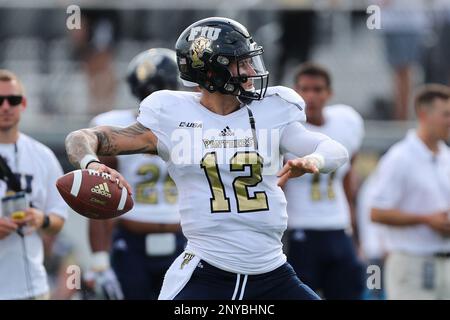 August 31, 2017 - Orlando, FL, U.S: FIU Panthers quarterback Alex McGough  (12) during half NCAA football game between FIU Golden Panthers and the UCF  Knights at Spectrum Stadium in Orlando, Fl.