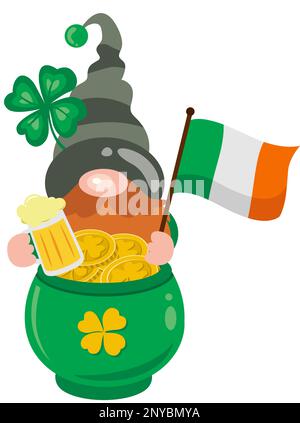 St Patrick s Day funny irish gnome Stock Photo