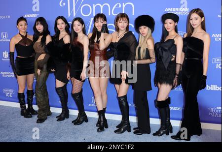 Inglewood, USA. 01st Mar, 2023. Twice arrives at The 2023 Billboard Women in Music Awards held at The YouTube Theater in Inglewood, CA on Wednesday, March 1, 2023 . (Photo By Juan Pablo Rico/Sipa USA) Credit: Sipa USA/Alamy Live News Stock Photo