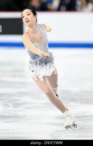 Josephine LEE (USA), during Junior Women Short Program, at the ISU World Junior Figure Skating Championships 2023, at WinSport Arena, on March 1, 2023 in Calgary, Canada. (Photo by Raniero Corbelletti/AFLO) Stock Photo