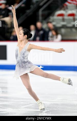 Josephine LEE (USA), during Junior Women Short Program, at the ISU World Junior Figure Skating Championships 2023, at WinSport Arena, on March 1, 2023 in Calgary, Canada. (Photo by Raniero Corbelletti/AFLO) Stock Photo