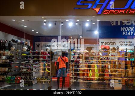A sports shop in the Seef mall at Manama in the Kingdom of Bahrain, Middle East Stock Photo
