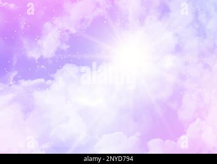Decorative sugar cotton candy clouds sky background Stock Vector Image ...