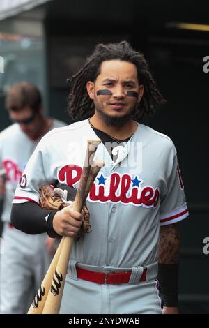Philadelphia Phillies shortstop Freddy Galvis (13) in action during a  baseball game against the New York Mets, Friday, Sept. 29, 2017, in  Philadelphia. (AP Photo/Laurence Kesterson Stock Photo - Alamy