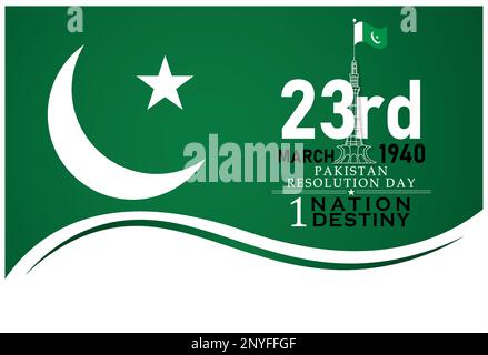 Pakistan Resolution Day Design Art Stock Vector