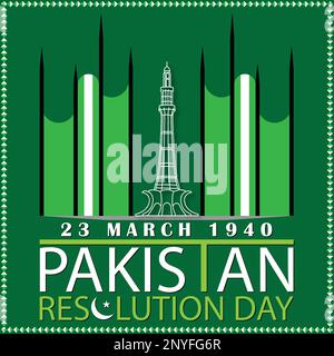 Pakistan Resolution Day Design Art Stock Vector