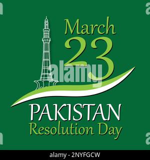 Pakistan Resolution Day Design Art Stock Vector