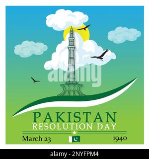 Pakistan Resolution Day Design Art Stock Vector