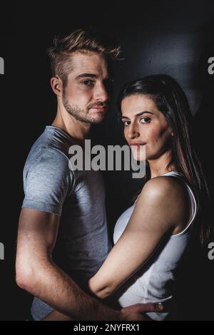 Couple posing in studio Stock Photo