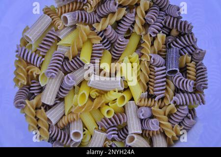 different types of pasta in the studio Stock Photo