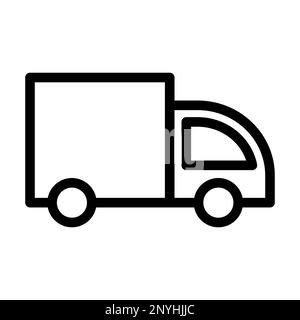 Lorry Thick Line Icon Stock Photo