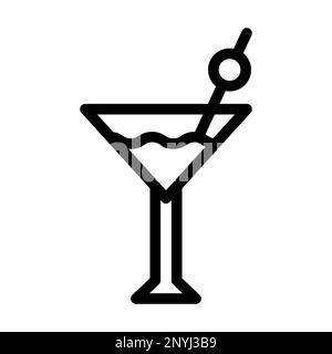 Cocktail Thick Line Icon Stock Photo