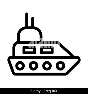 Yacht Thick Line Icon Stock Photo