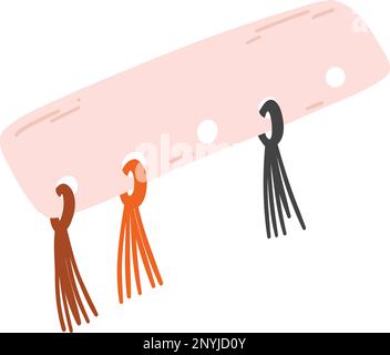 Floss organizer for embroidery in cartoon flat style. Hand drawn vector illustration of mouline threads, needlework supply, concept of sewing, embroid Stock Vector