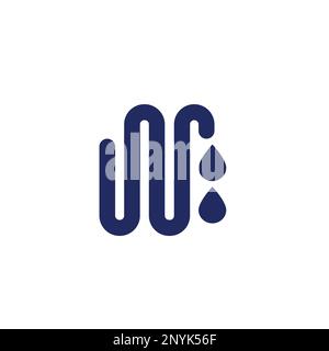 underfloor heating with water icon Stock Vector