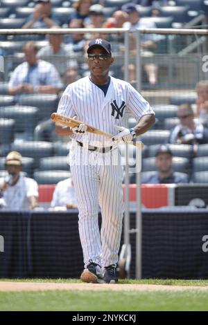 Former New York Yankees outfielder Mickey Rivers (17) during the Seventy  First Old Timers Day Game played prior to game between the New York Yankees  and Texas Rangers at Yankee Stadium in