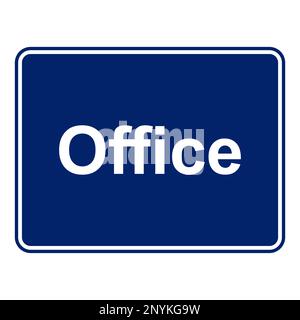 Office Sign - Blue sign for indoor office - table sign Stock Vector