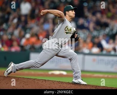 June 28, 2017: Oakland Athletics rookie Franklin Barreto (1) during a Major  League Baseball game between the Houston Astros and Oakland Athletics at  Minute Maid Park in Houston, TX. Chris Brown/CSM (Cal