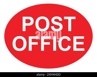 Post Office Sign - Red Egg Round Sign for Post Office Stock Vector