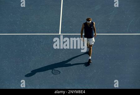 Dubai, Unites Arab Emirates. 02nd Mar, 2023. Alexander Zverev of Germany in action against Lorenzo Sonego of Italy during their ATP 500 Dubai Duty Free Tennis Championships 2023 Quarter-Final match on March 02, 2023 in Dubai, United Arab Emirates. Photo by Victor Fraile/Power Sport Images Credit: Power Sport Images Ltd/Alamy Live News Stock Photo