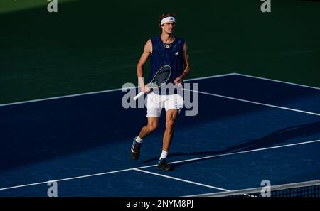 Dubai, Unites Arab Emirates. 02nd Mar, 2023. Alexander Zverev of Germany in action Lorenzo Sonego of Italy during their ATP 500 Dubai Duty Free Tennis Championships 2023 Quarter-Final match on March 02, 2023 in Dubai, United Arab Emirates. Photo by Victor Fraile/Power Sport Images Credit: Power Sport Images Ltd/Alamy Live News Stock Photo