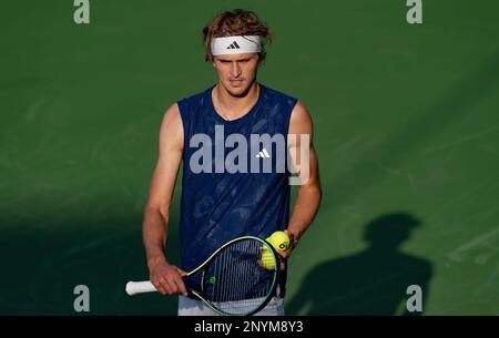 Dubai, Unites Arab Emirates. 02nd Mar, 2023. Alexander Zverev of Germany in action Lorenzo Sonego of Italy during their ATP 500 Dubai Duty Free Tennis Championships 2023 Quarter-Final match on March 02, 2023 in Dubai, United Arab Emirates. Photo by Victor Fraile/Power Sport Images Credit: Power Sport Images Ltd/Alamy Live News Stock Photo