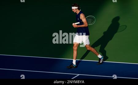 Dubai, Unites Arab Emirates. 02nd Mar, 2023. Alexander Zverev of Germany in action Lorenzo Sonego of Italy during their ATP 500 Dubai Duty Free Tennis Championships 2023 Quarter-Final match on March 02, 2023 in Dubai, United Arab Emirates. Photo by Victor Fraile/Power Sport Images Credit: Power Sport Images Ltd/Alamy Live News Stock Photo