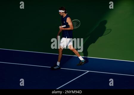 Dubai, Unites Arab Emirates. 02nd Mar, 2023. Alexander Zverev of Germany in action Lorenzo Sonego of Italy during their ATP 500 Dubai Duty Free Tennis Championships 2023 Quarter-Final match on March 02, 2023 in Dubai, United Arab Emirates. Photo by Victor Fraile/Power Sport Images Credit: Power Sport Images Ltd/Alamy Live News Stock Photo