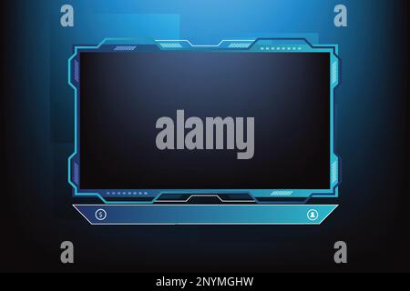 Live gaming overlay panel and border design vector. Modern streaming ...