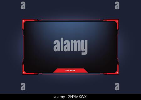 Simple broadcast frame design with red color and dark background ...