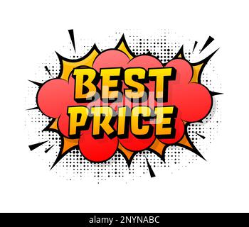 Speech bubble for comic text Best price. Cartoon comic sign. Effects explosion. Stock Vector