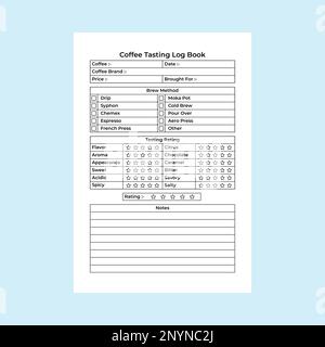 Coffee testing log book KDP interior. Coffee quality and taste tracker ...